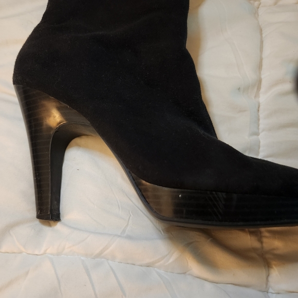 Women's black high heel half boot - Picture 2 of 8